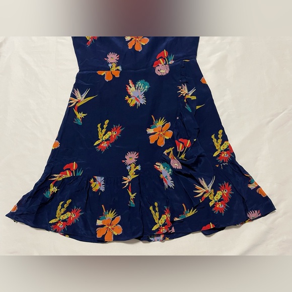 Madewell Silk Ruffle-Wrap Cami Dress in Bird of Paradise - Picture 8 of 16